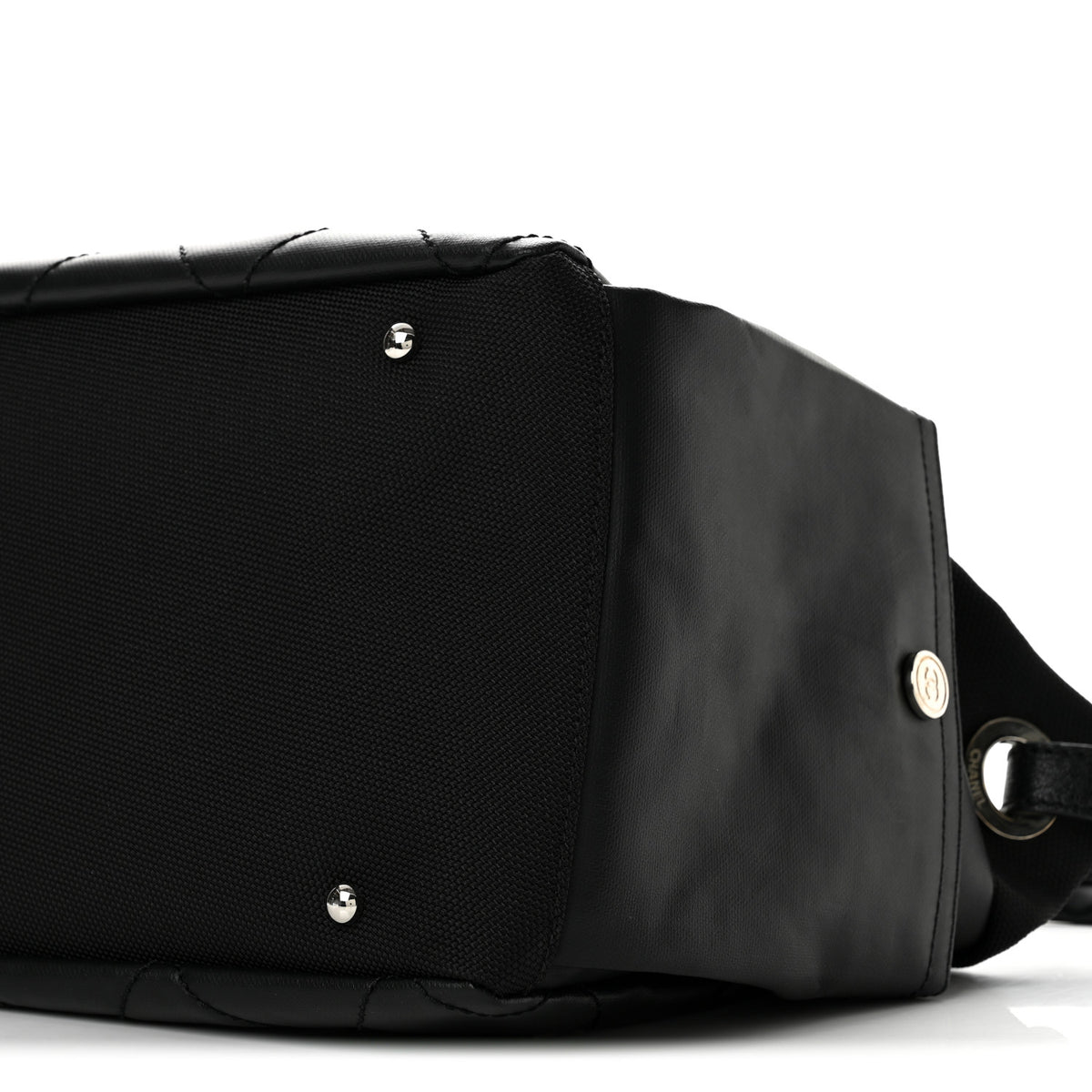 Coated Canvas Quilted Paris Biarritz Shoulder Bag Black