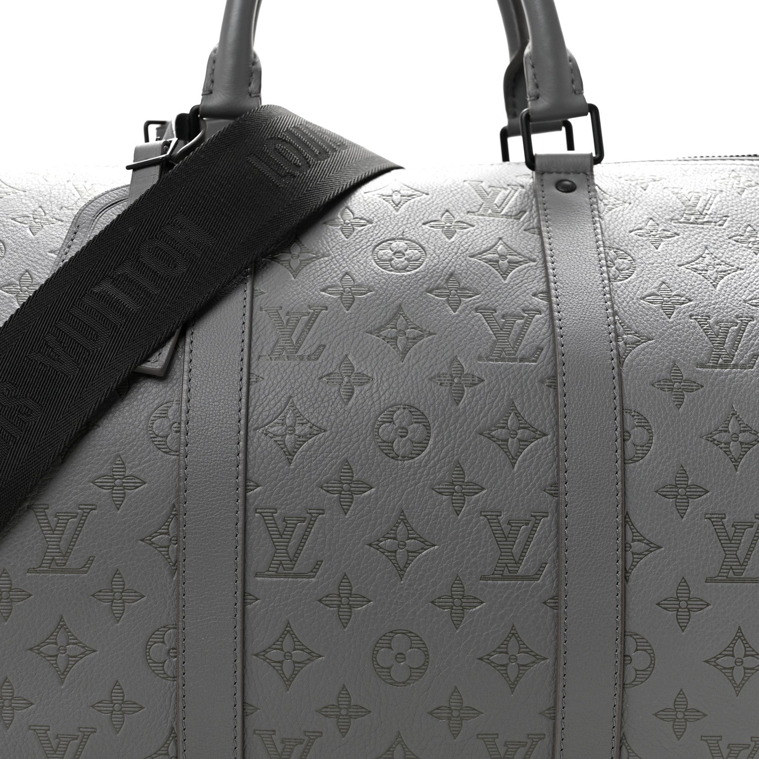 Louis Vuitton Calfskin Monogram Shadow Keepall Bandouliere 50 Anthracite gray 6 of 12