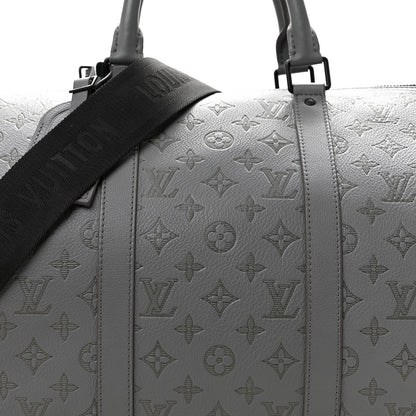 Louis Vuitton Calfskin Monogram Shadow Keepall Bandouliere 50 Anthracite gray 6 of 12