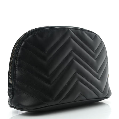 Gucci Calfskin Matelasse Large GG Marmont Pouch Cosmetic Case Black 2 of 6