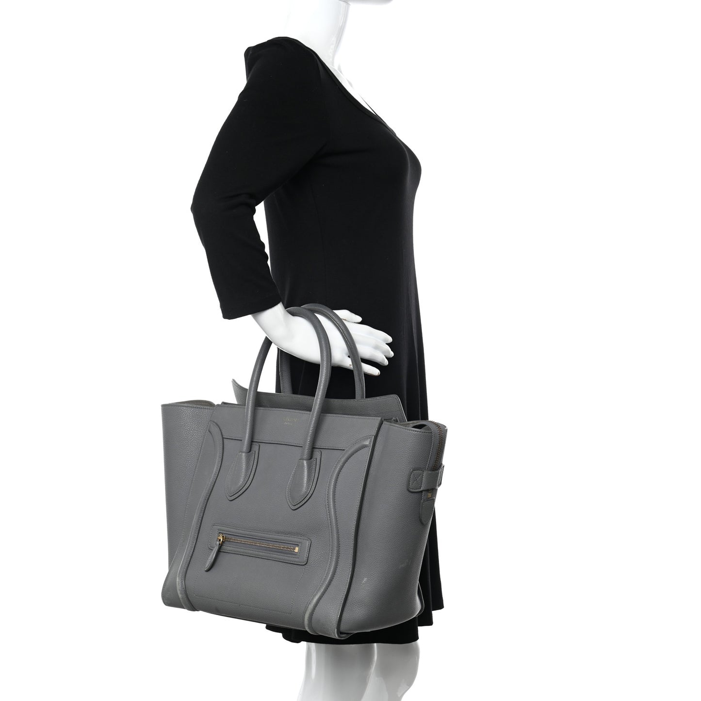 Drummed Calfskin Mini Luggage Kohl