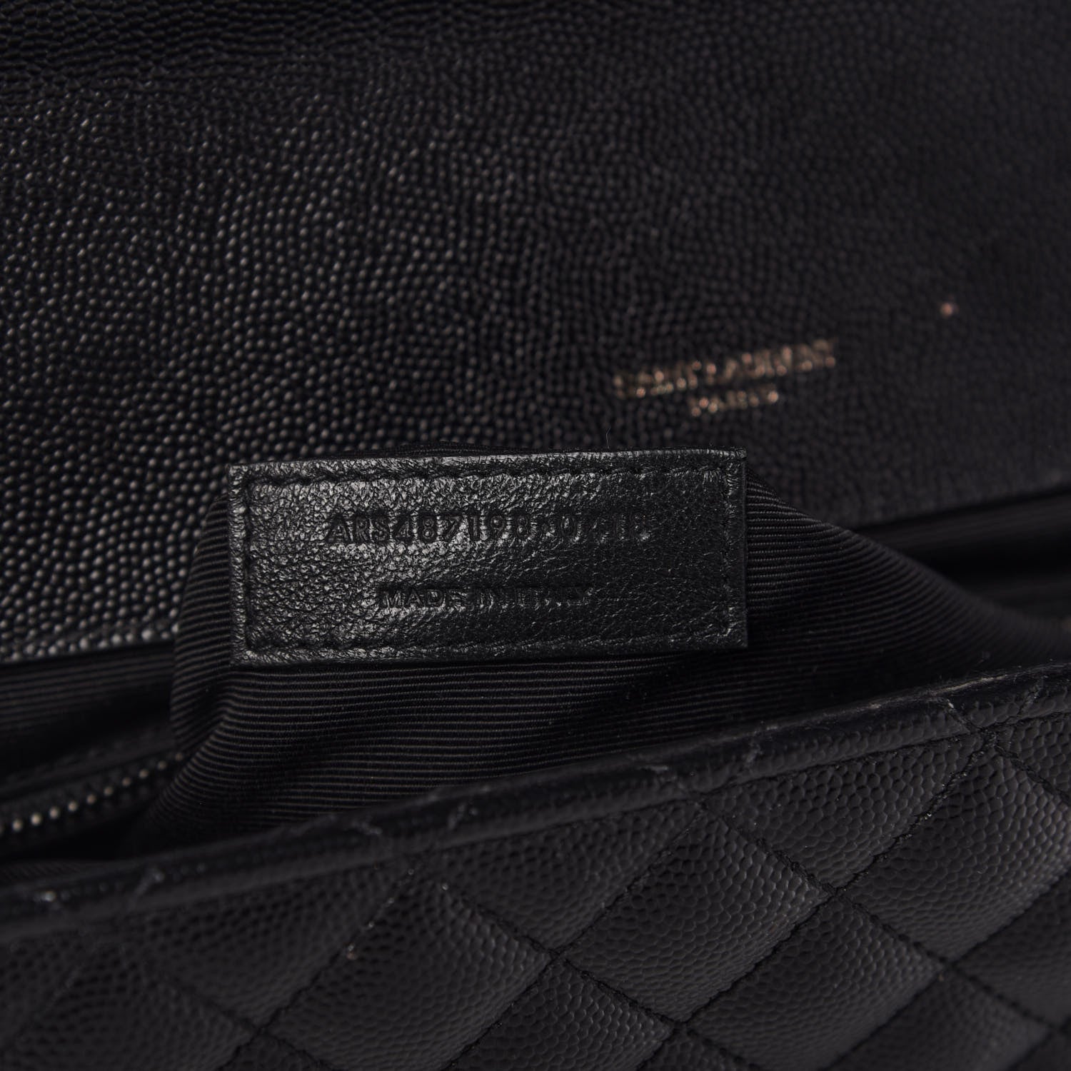 Saint Laurent Grain De Poudre Textured Mixed Matelasse Large Triquilt Monogram Monochrome Satchel Black 9 of 11