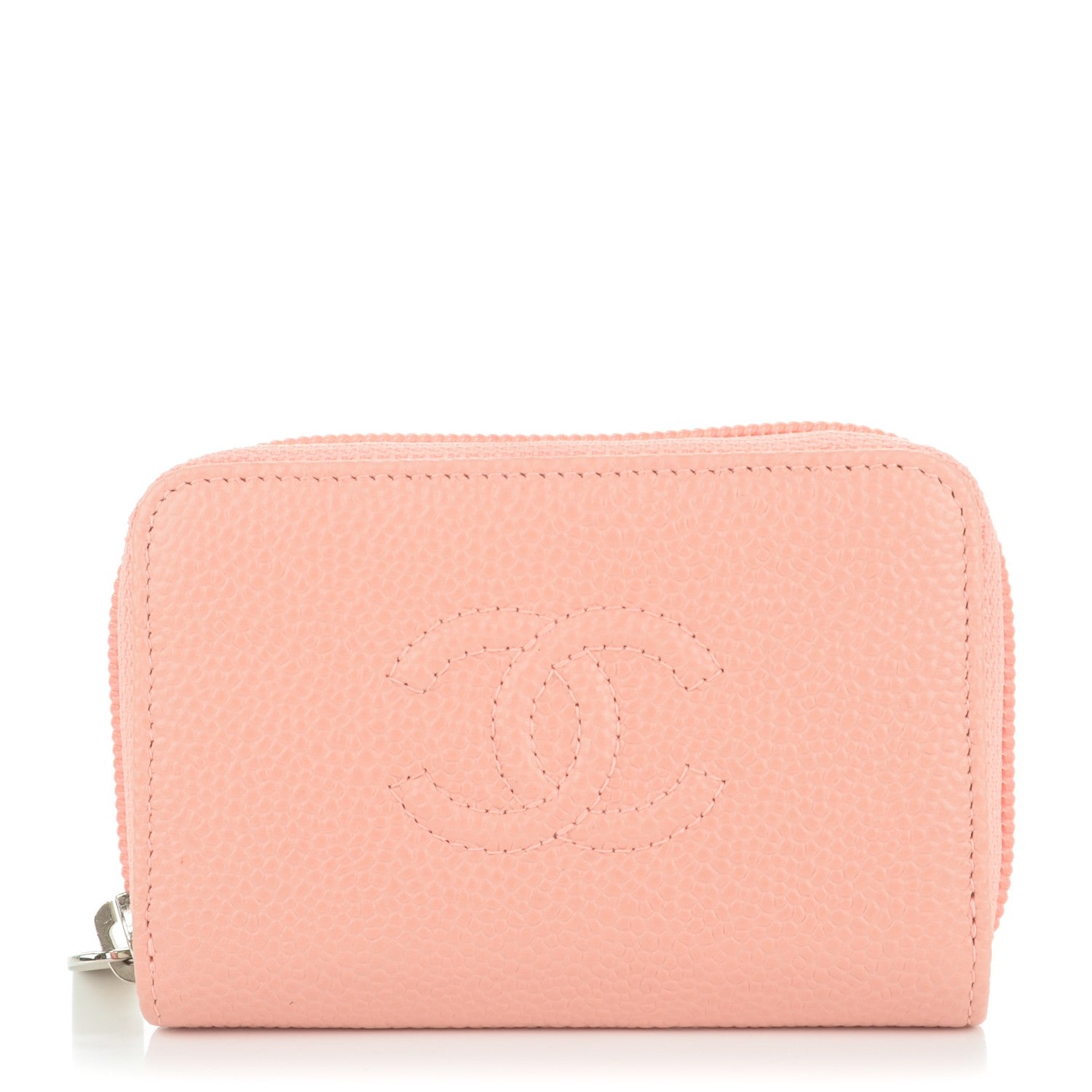 Chanel Caviar Timeless CC Zip Around Coin Purse Pink 1 of 6