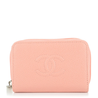 Chanel Caviar Timeless CC Zip Around Coin Purse Pink 1 of 6