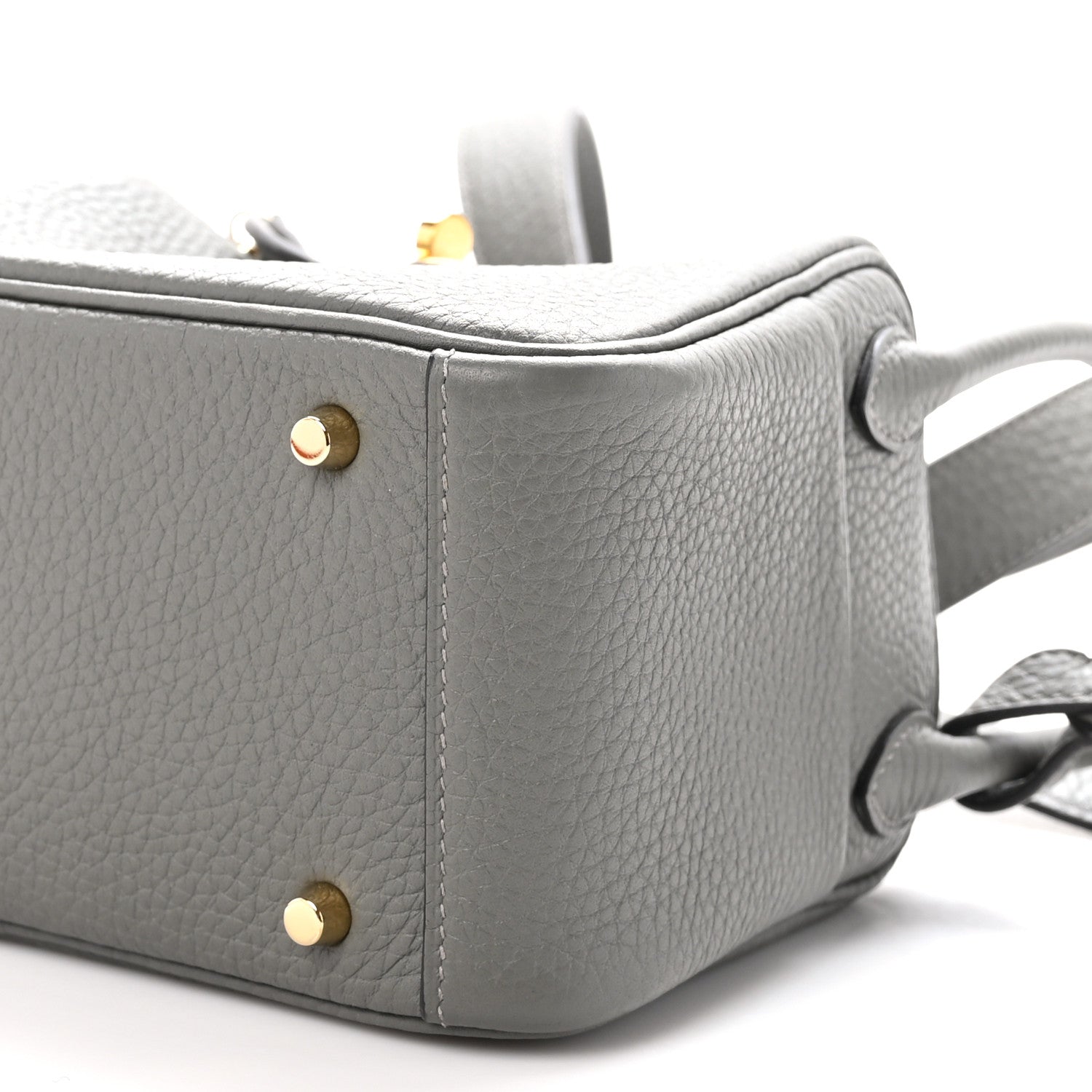 Hermes Taurillon Clemence Mini Lindy 20 Gris Meyer 9 of 10