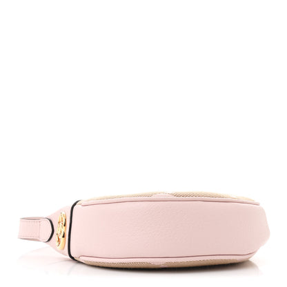 Gucci Monogram Jumbo GG Textured Dollar Calfskin Mini Ophidia Half Moon Hobo Beige Perfect Pink 4 of 10