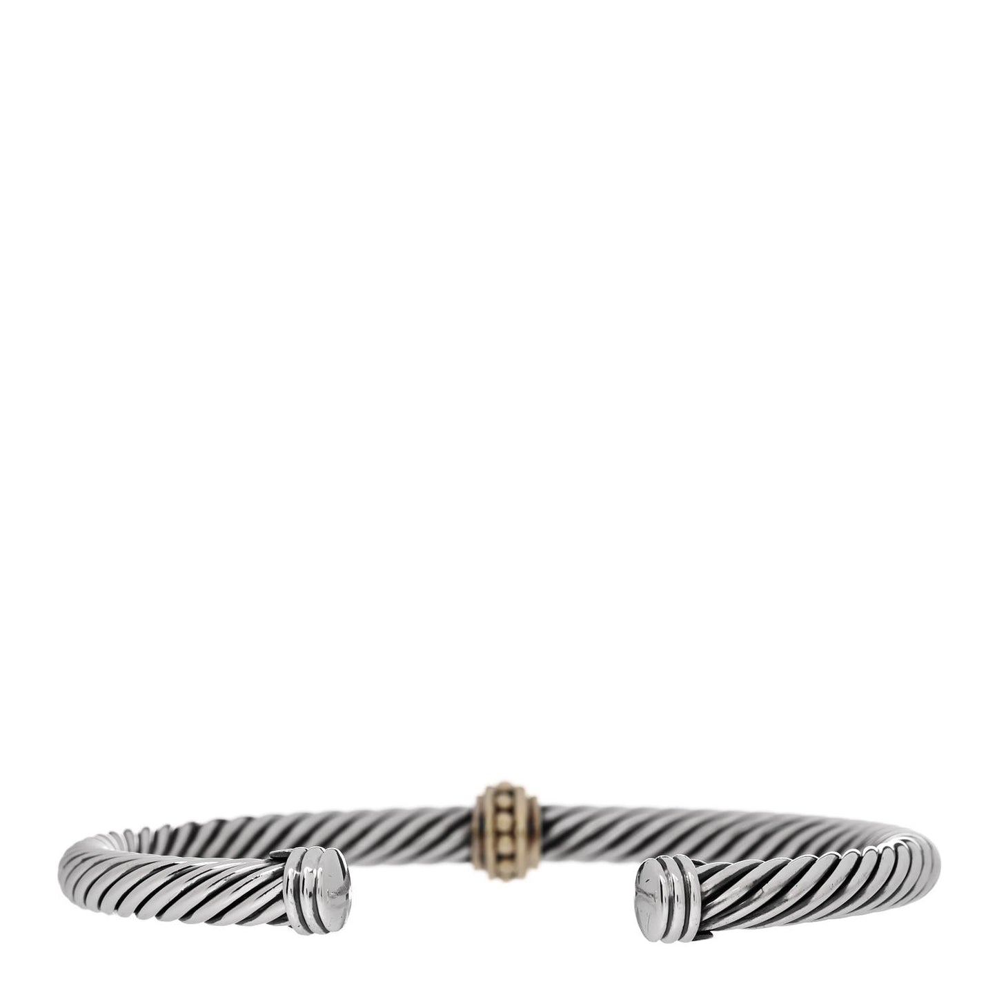 Sterling Silver 14K Yellow Gold 5mm Cable Classics Single Station Bracelet