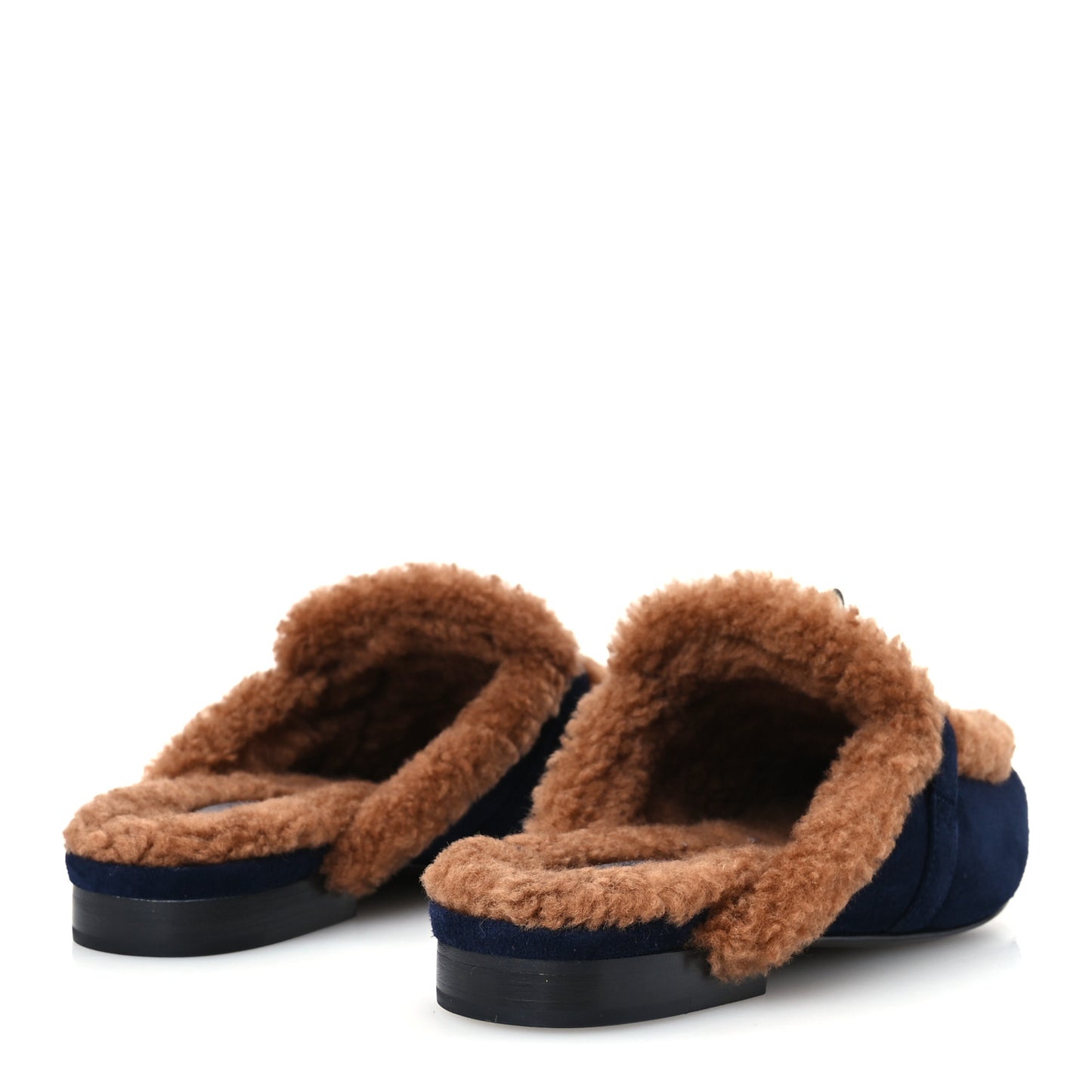 Suede Goatskin Woolskin Womens Oz Mules 36 Marine Gold