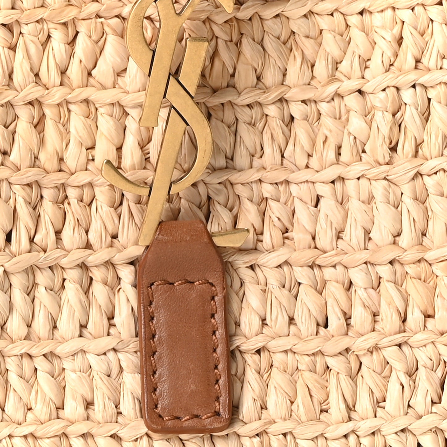 Raffia Calfskin Le 5 A 7 Baby Hobo  Natural Brick