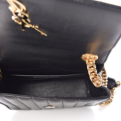 Saint Laurent Lambskin Matelasse Monogram Medium Vicky Chain Bag Black 5 of 10