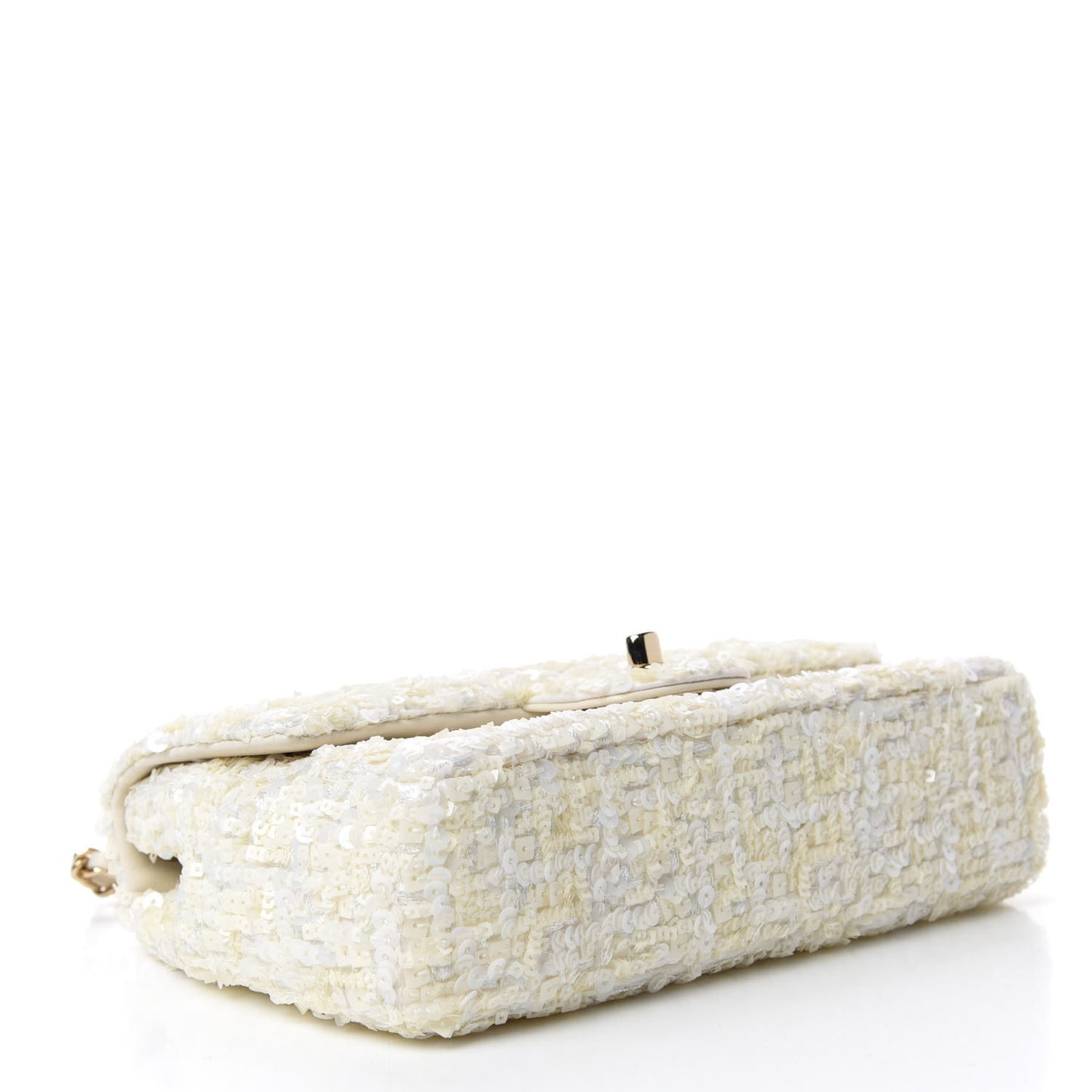 Sequin Mini Rectangular Flap White