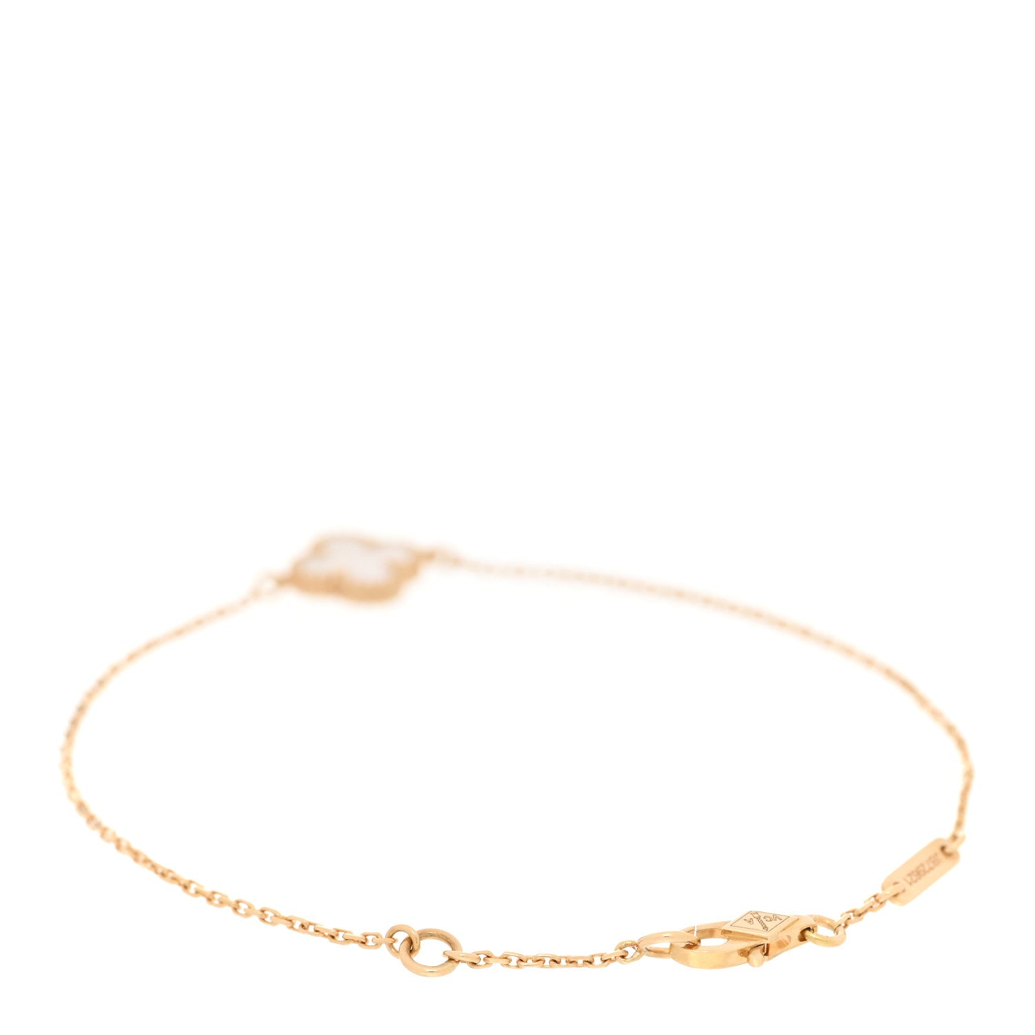Van Cleef & Arpels 18K Yellow Gold Mother of Pearl Sweet Alhambra Bracelet 2 of 6