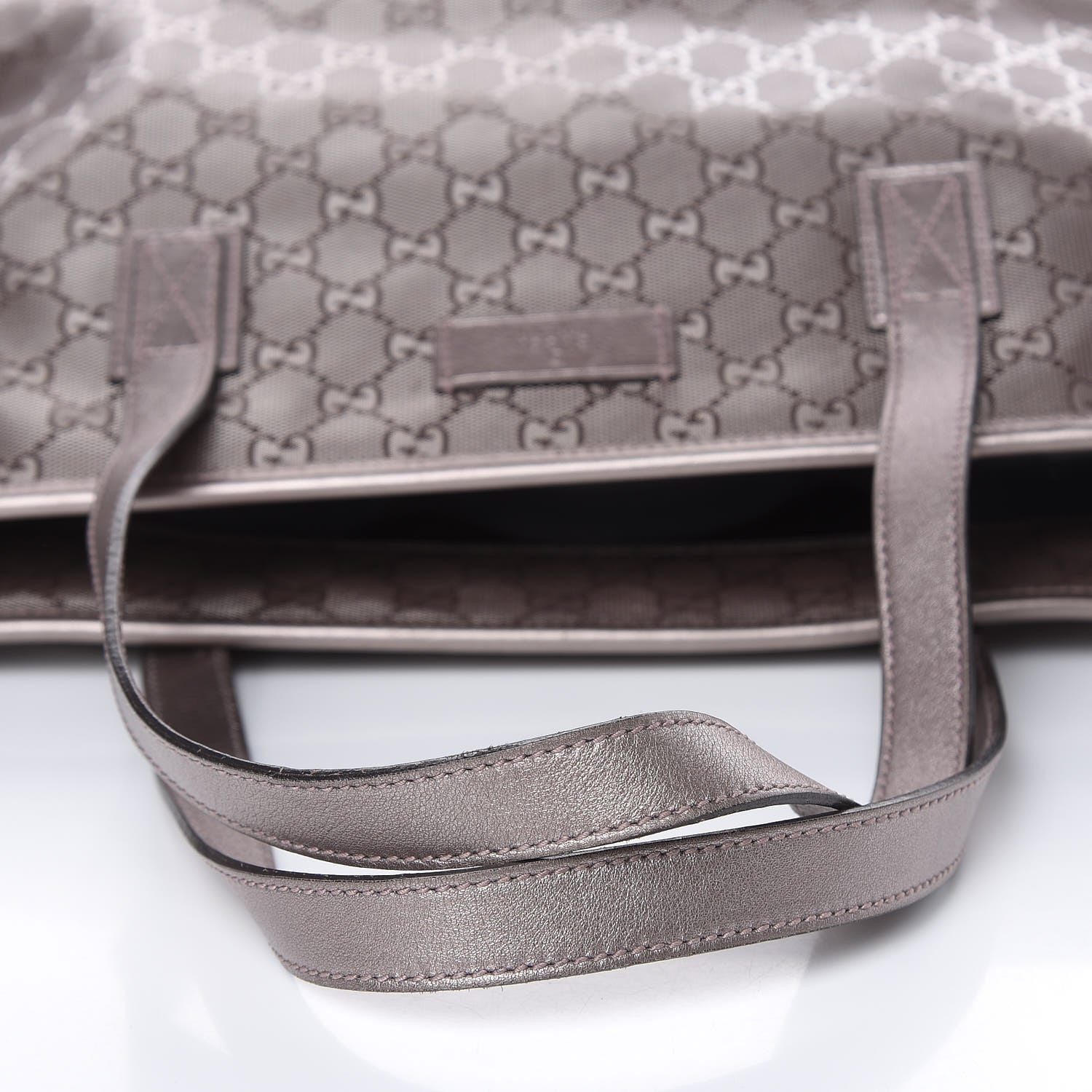 Gucci Imprime Monogram Medium Zippered Shopping Tote Pewter 10 of 11