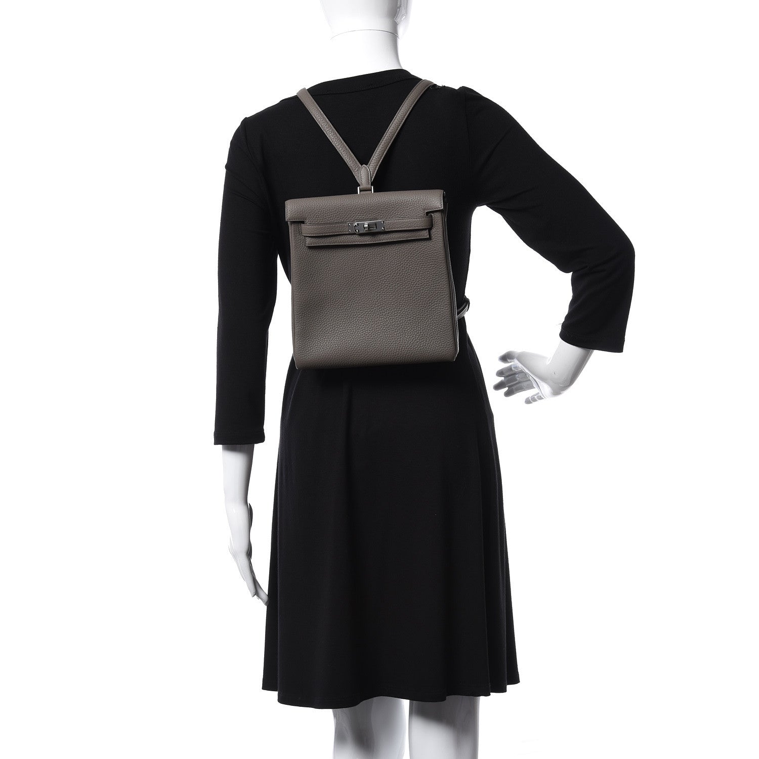 Hermes Taurillon Clemence Kelly Ado Backpack Etain 2 of 25