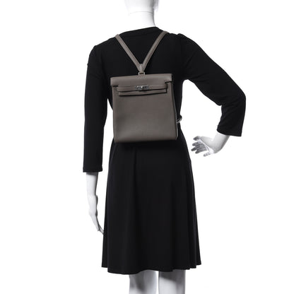Hermes Taurillon Clemence Kelly Ado Backpack Etain 2 of 25