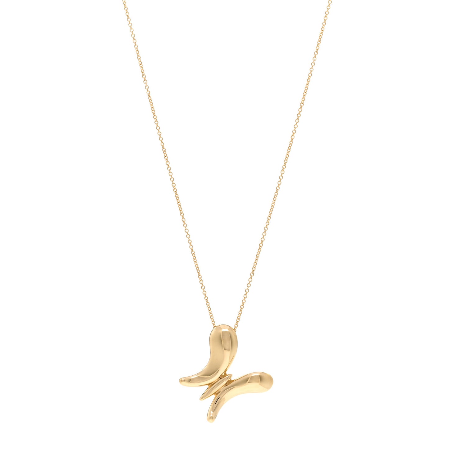 18K Yellow Gold Elsa Peretti Butterfly Pendant Necklace