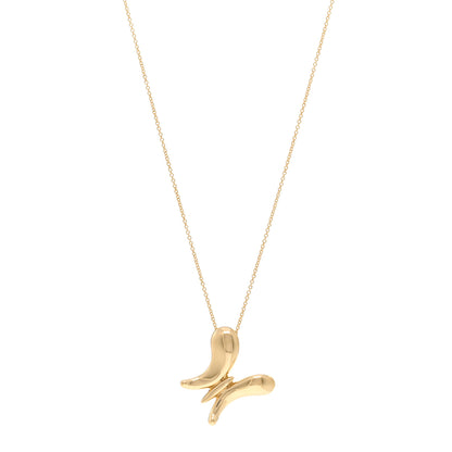 Tiffany 18K Yellow Gold Elsa Peretti Butterfly Pendant Necklace 1 of 4