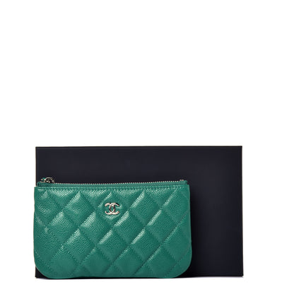 Chanel Caviar Quilted Small Cosmetic Case Green 8 of 8