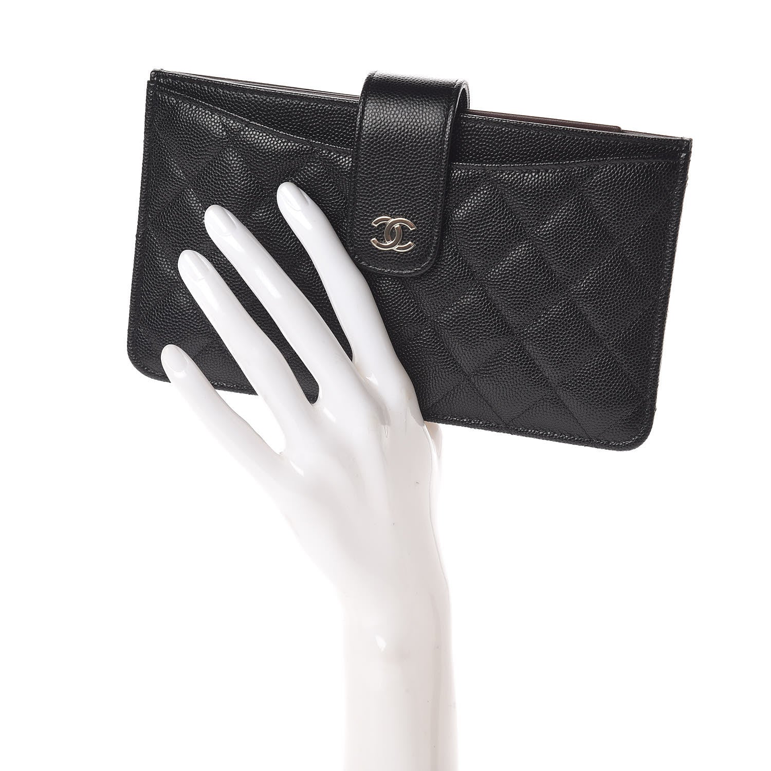 Chanel Caviar Quilted Classic Strap Pouch Black 2 of 10