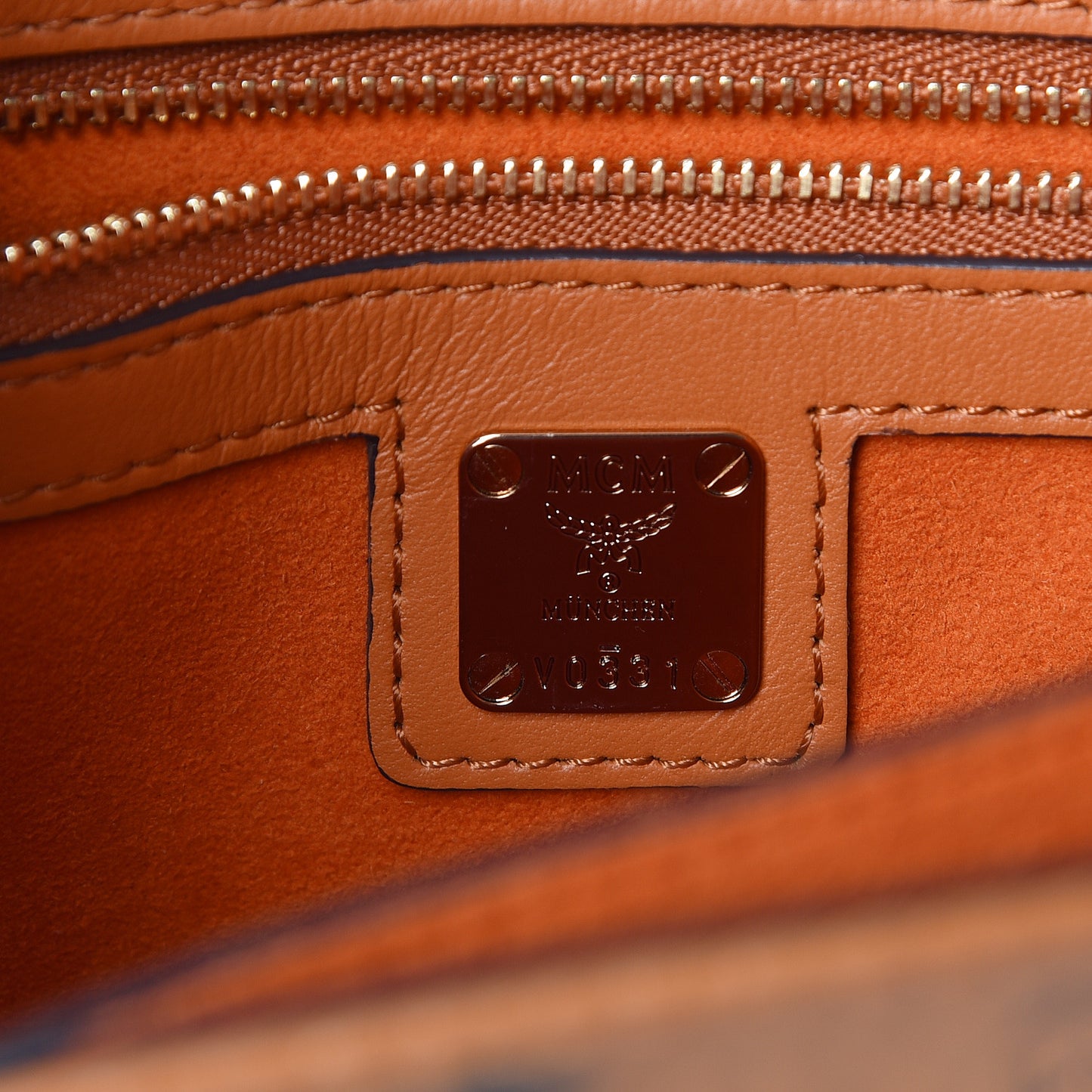 Visetos Calfskin Small Patricia Crossbody Bag Cognac Black