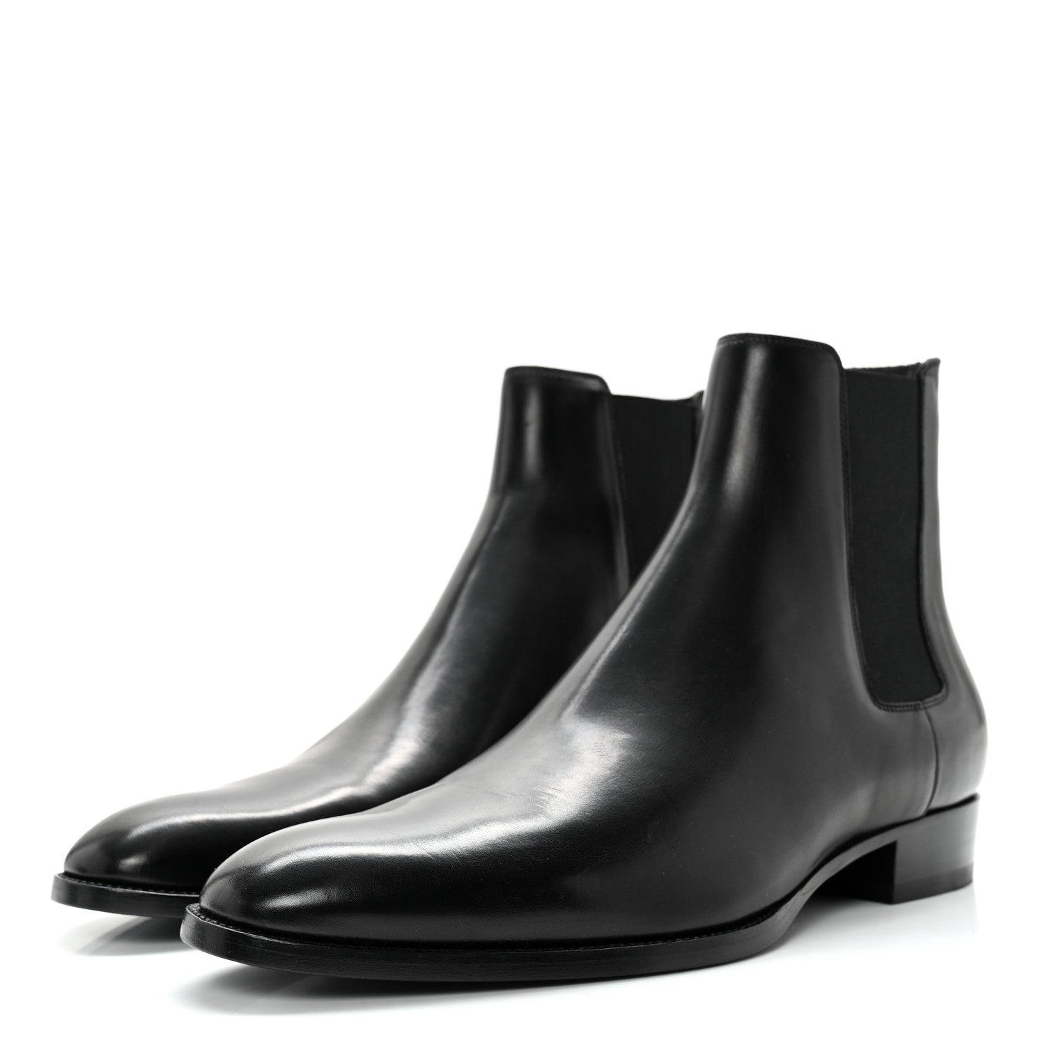 Saint Laurent Calfskin Mens Wyatt Chelsea Boots 45 Black 3 of 12