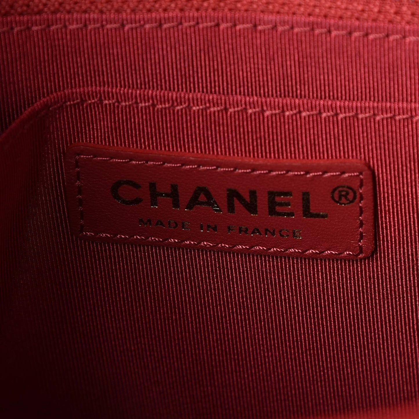 Aged Calfskin Quilted Backpack Red