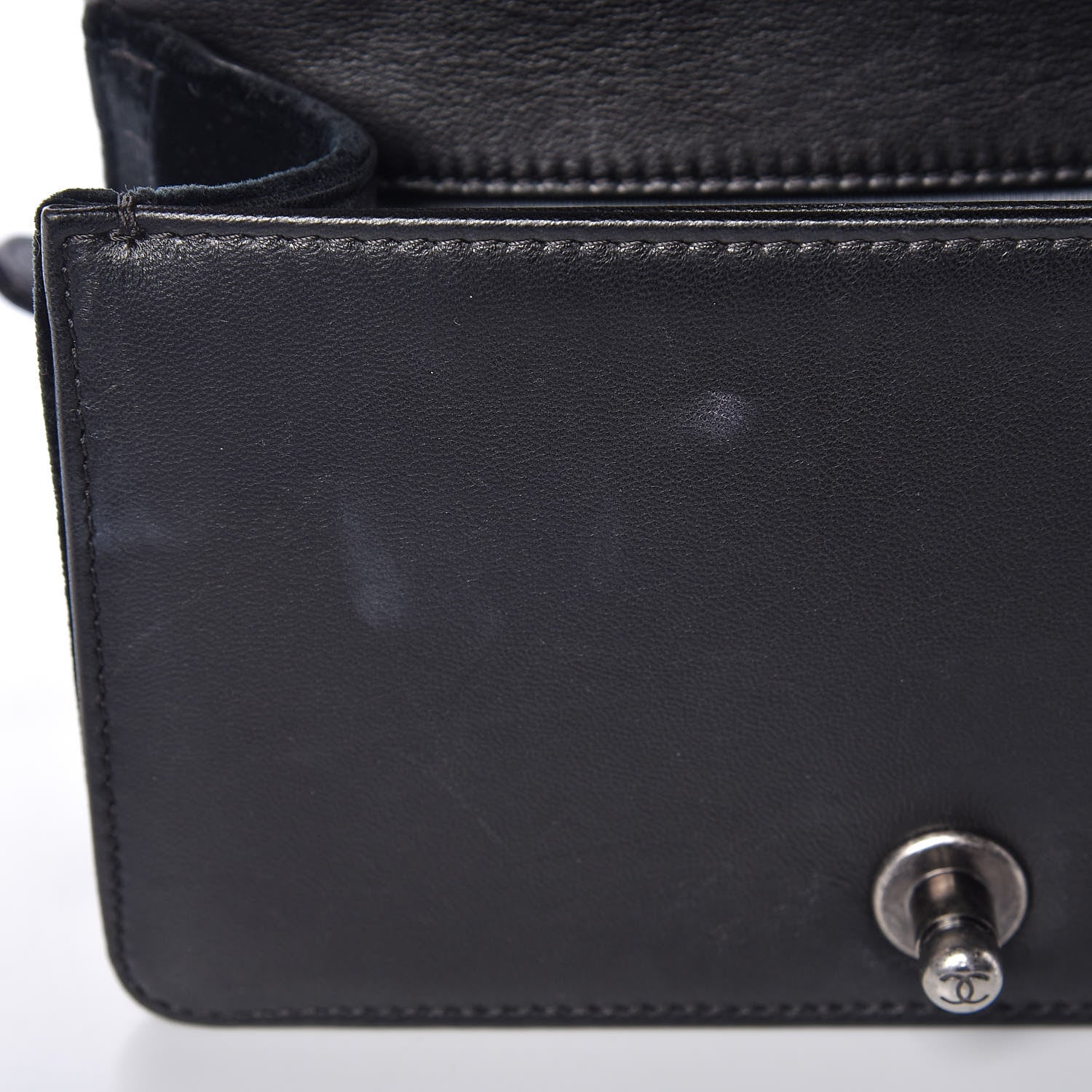 Chanel Velvet Quilted Small Boy Flap Black 8 of 15