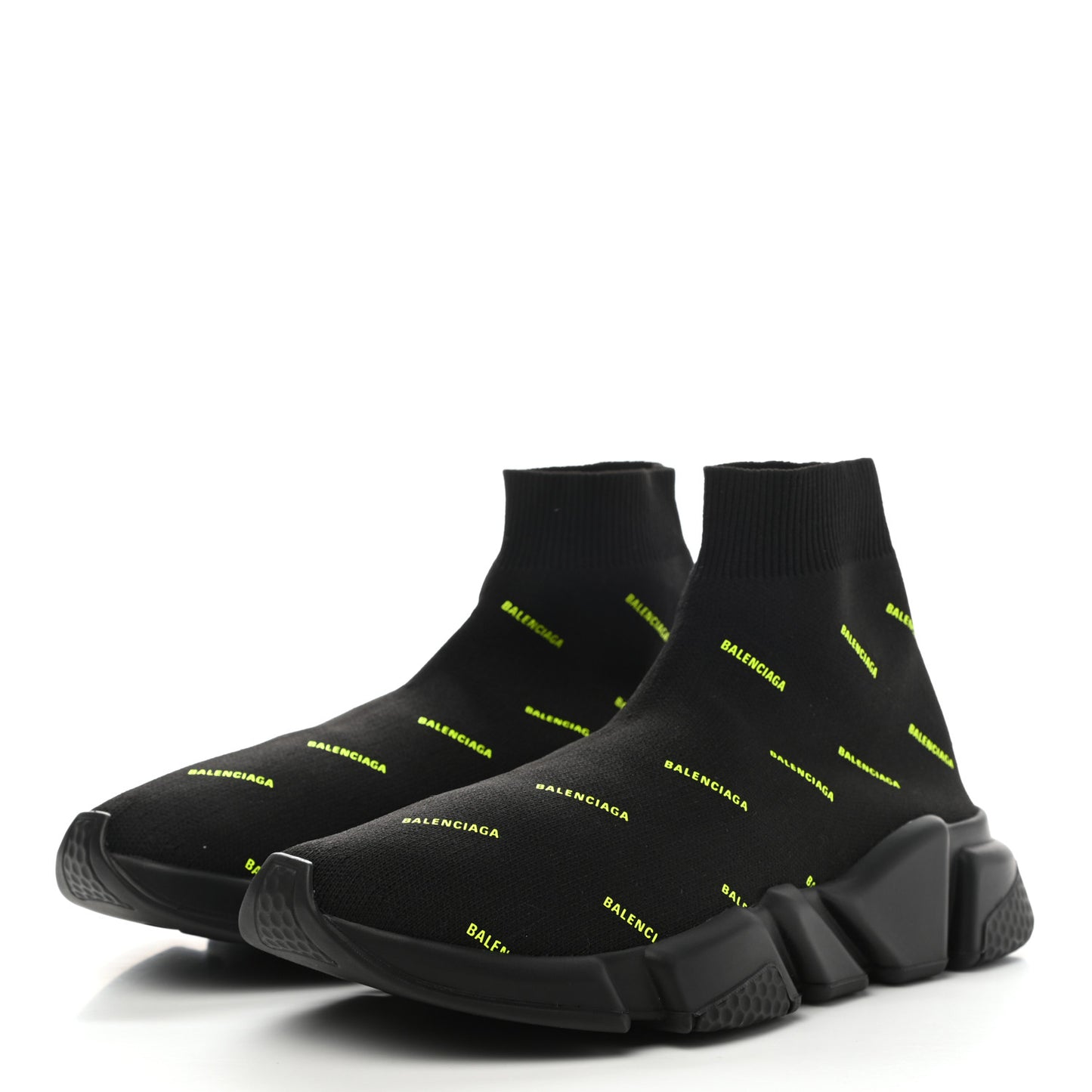 Neoprene Knit Allover Logo Womens Speed Sneakers 38 Black Yellow