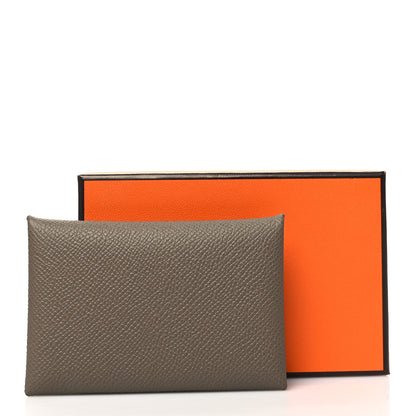 Hermes Epsom Calvi Card Case Etoupe 13 of 13