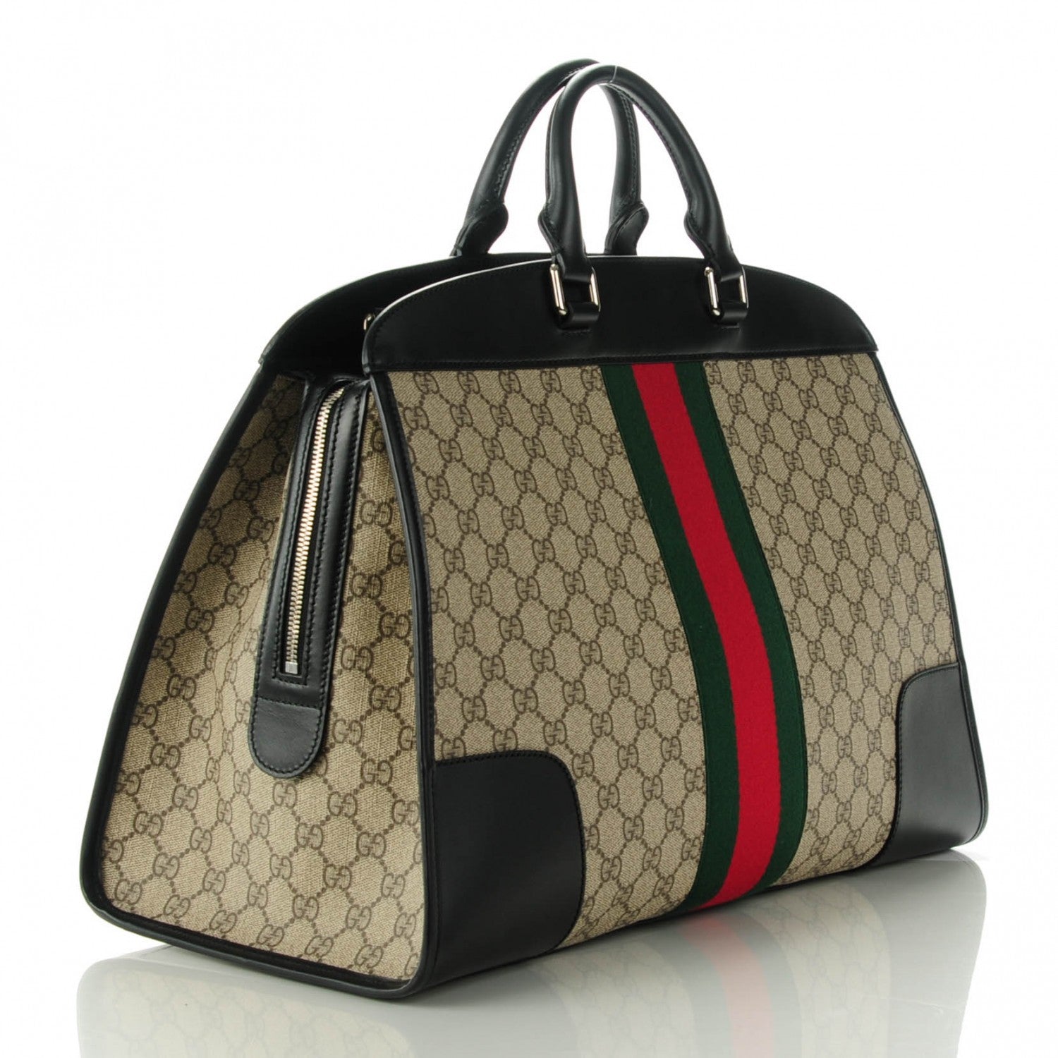Gucci GG Supreme Monogram Medium Web Duffle Black 3 of 7