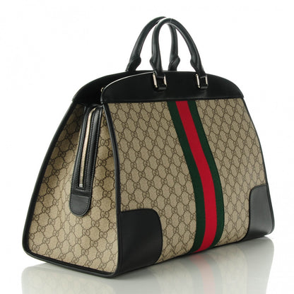 Gucci GG Supreme Monogram Medium Web Duffle Black 3 of 7