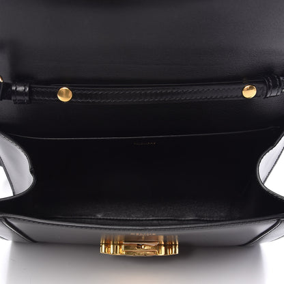 Celine Shiny Calfskin Triomphe Strap Bag Black 5 of 9