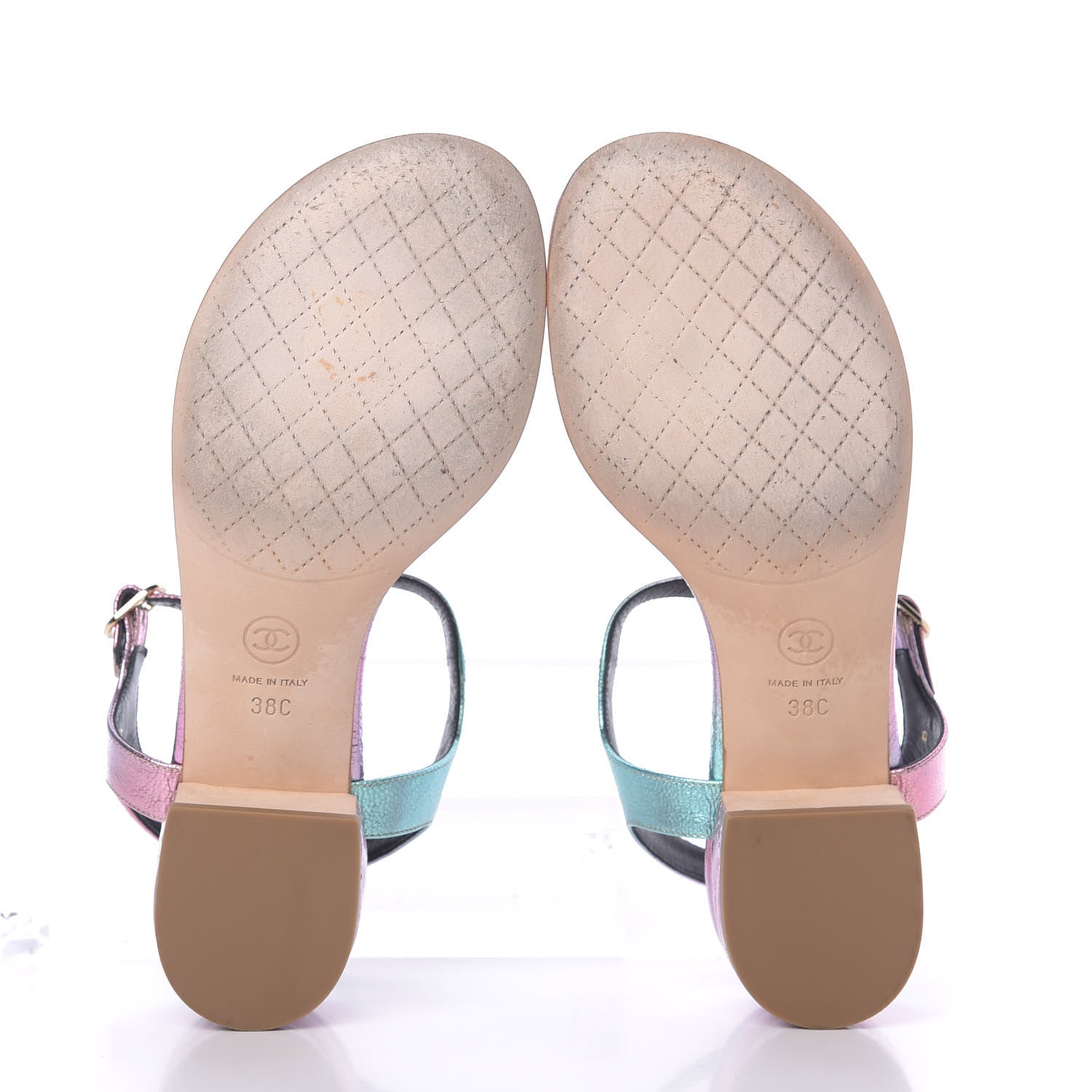 Chanel Goatskin Fantasy CC Pearl Thong Sandals 38 Multicolor 6 of 13