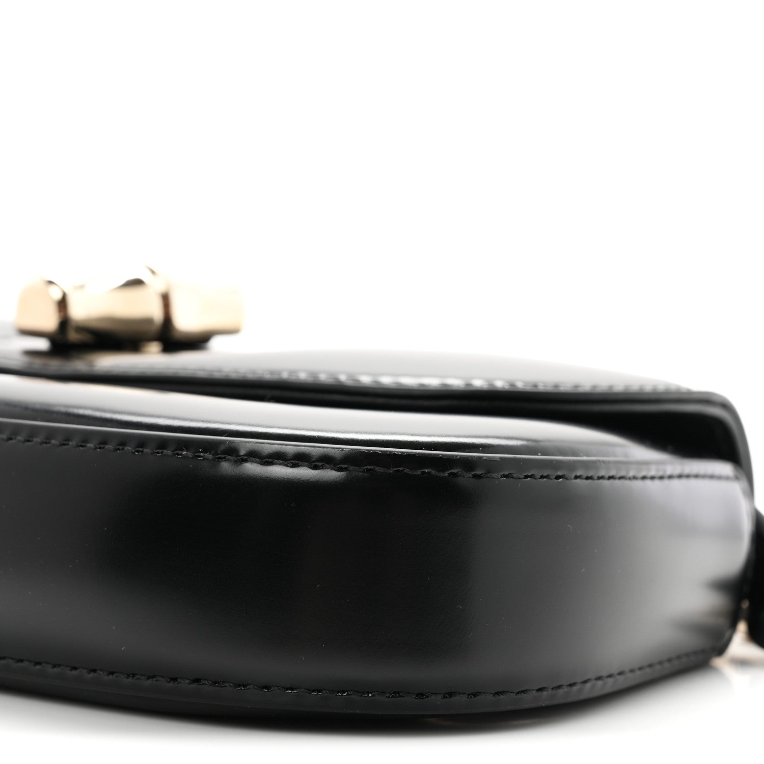Gucci Shiny Calfskin Small Bamboo Night Bag Black 10 of 10
