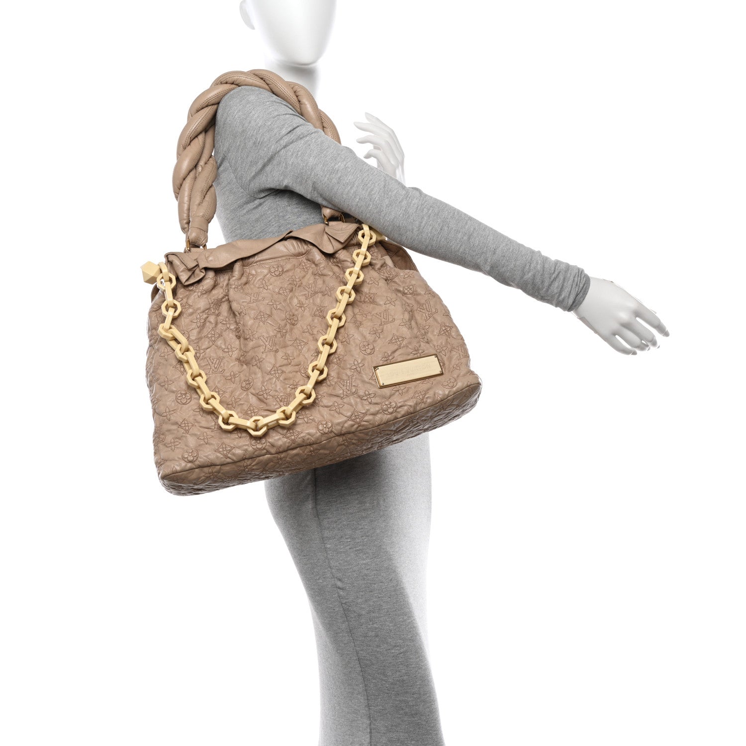 Louis Vuitton Lambskin Olympe Stratus GM Beige 2 of 17