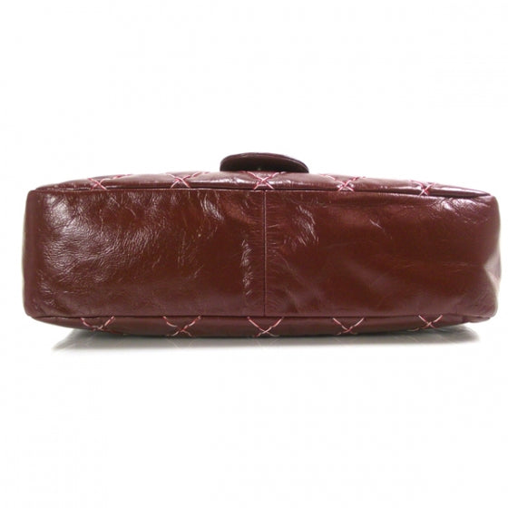 Chanel Leather Double Stitch Flap Red 6 of 12