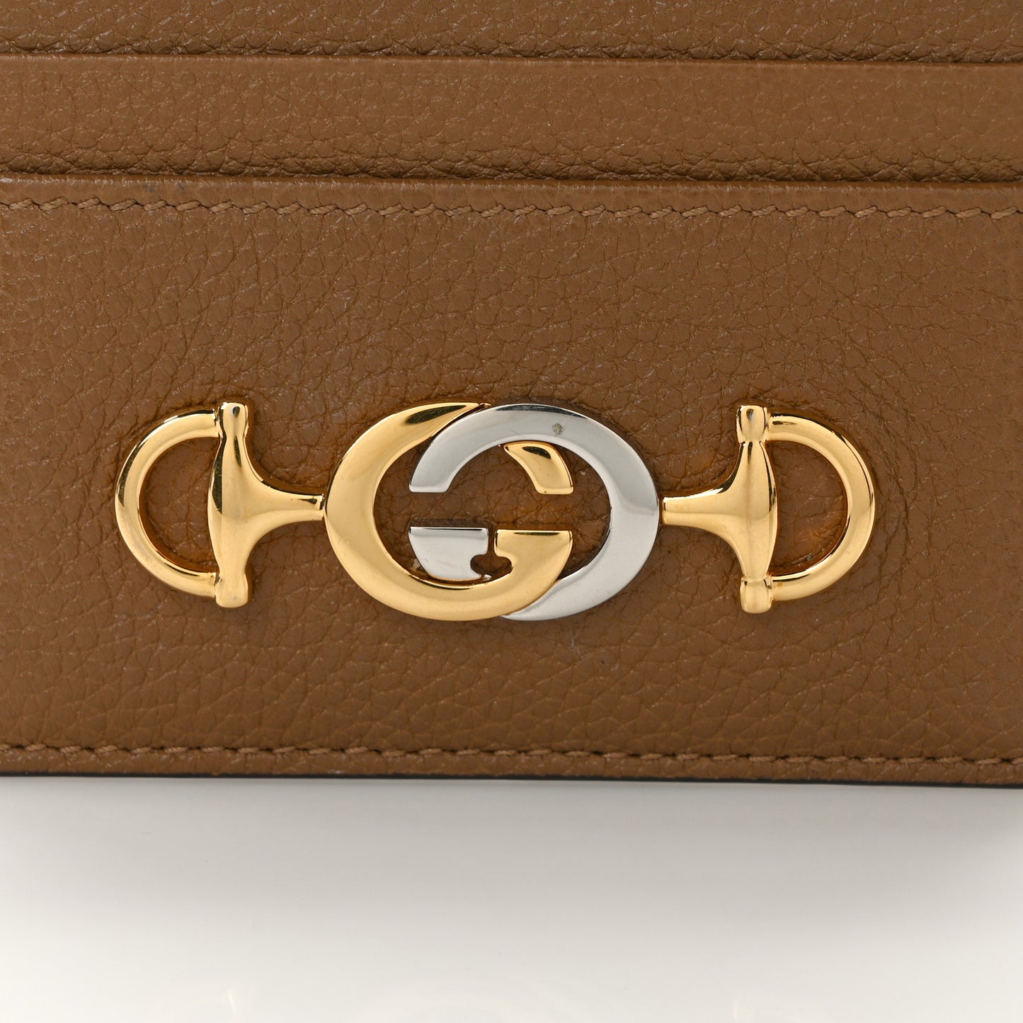 Grainy Calfskin Zumi Card Holder Friky Taupe