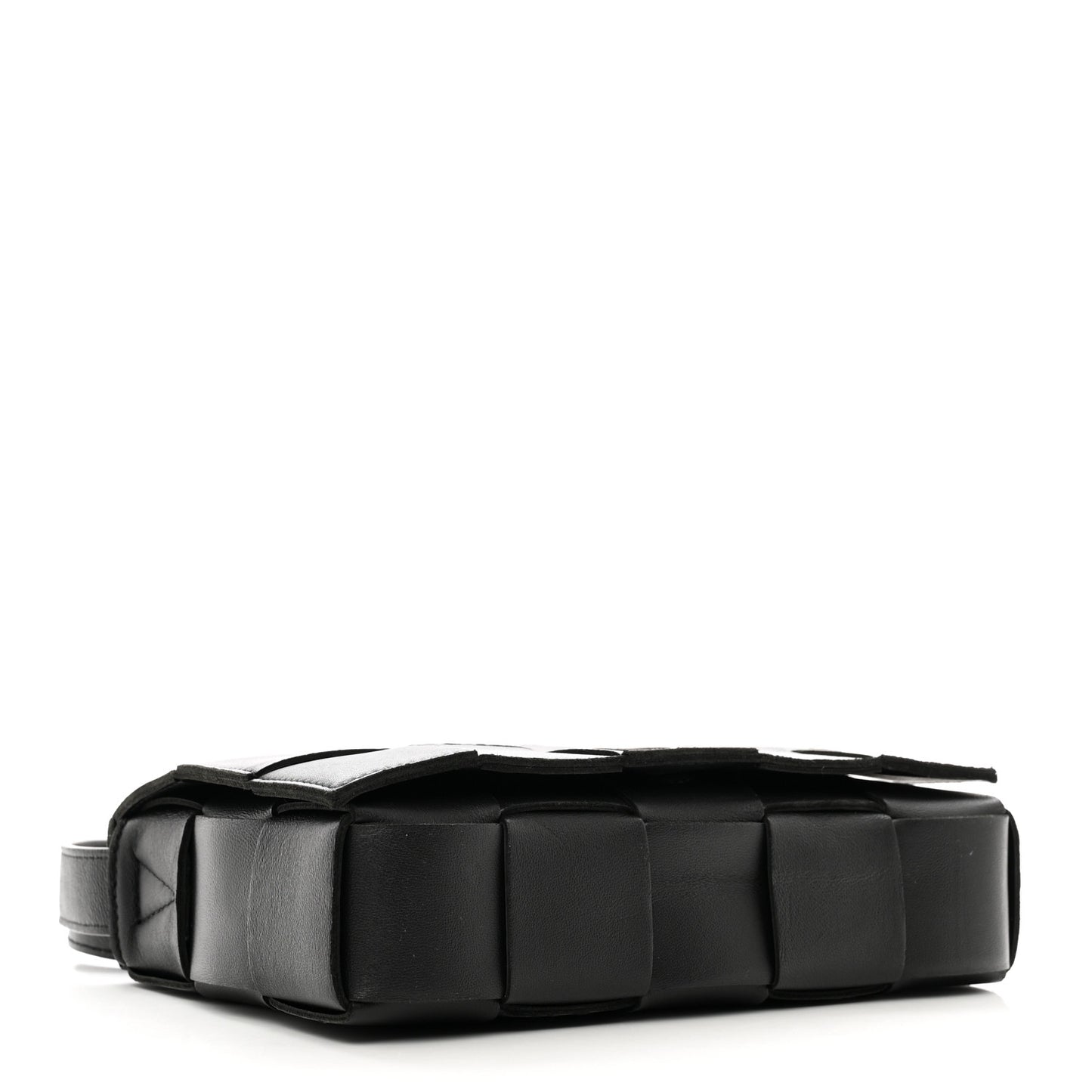 Lambskin Maxi Intrecciato Cassette Crossbody Bag Black