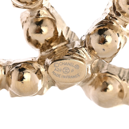 Chanel Crystal CC Brooch Gold 3 of 4