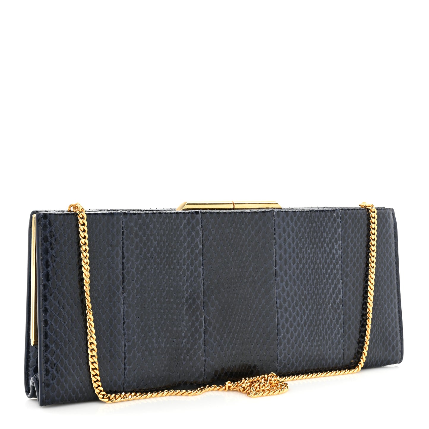 Snakeskin Midnight Clutch Black