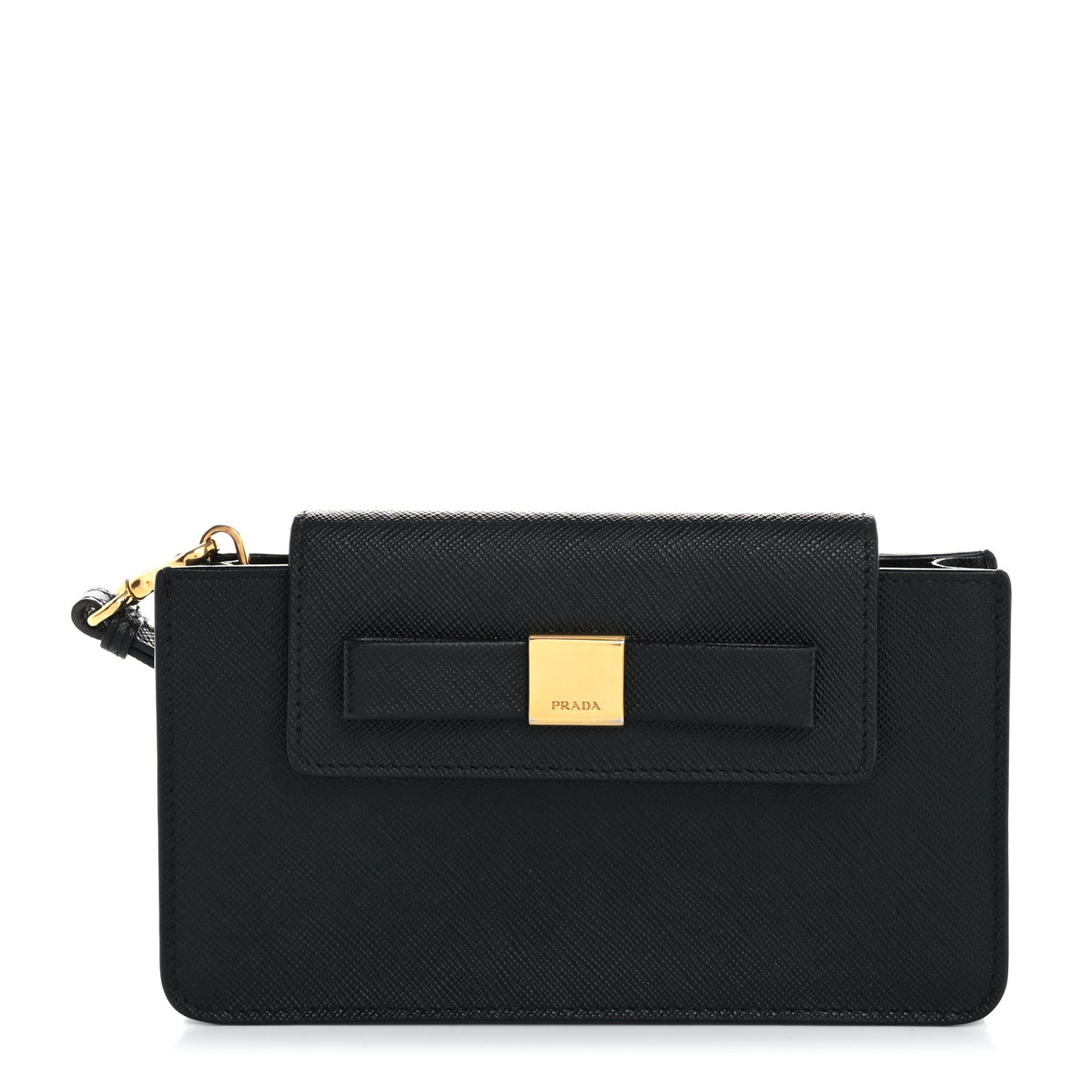 Saffiano Metal Wristlet Wallet Black
