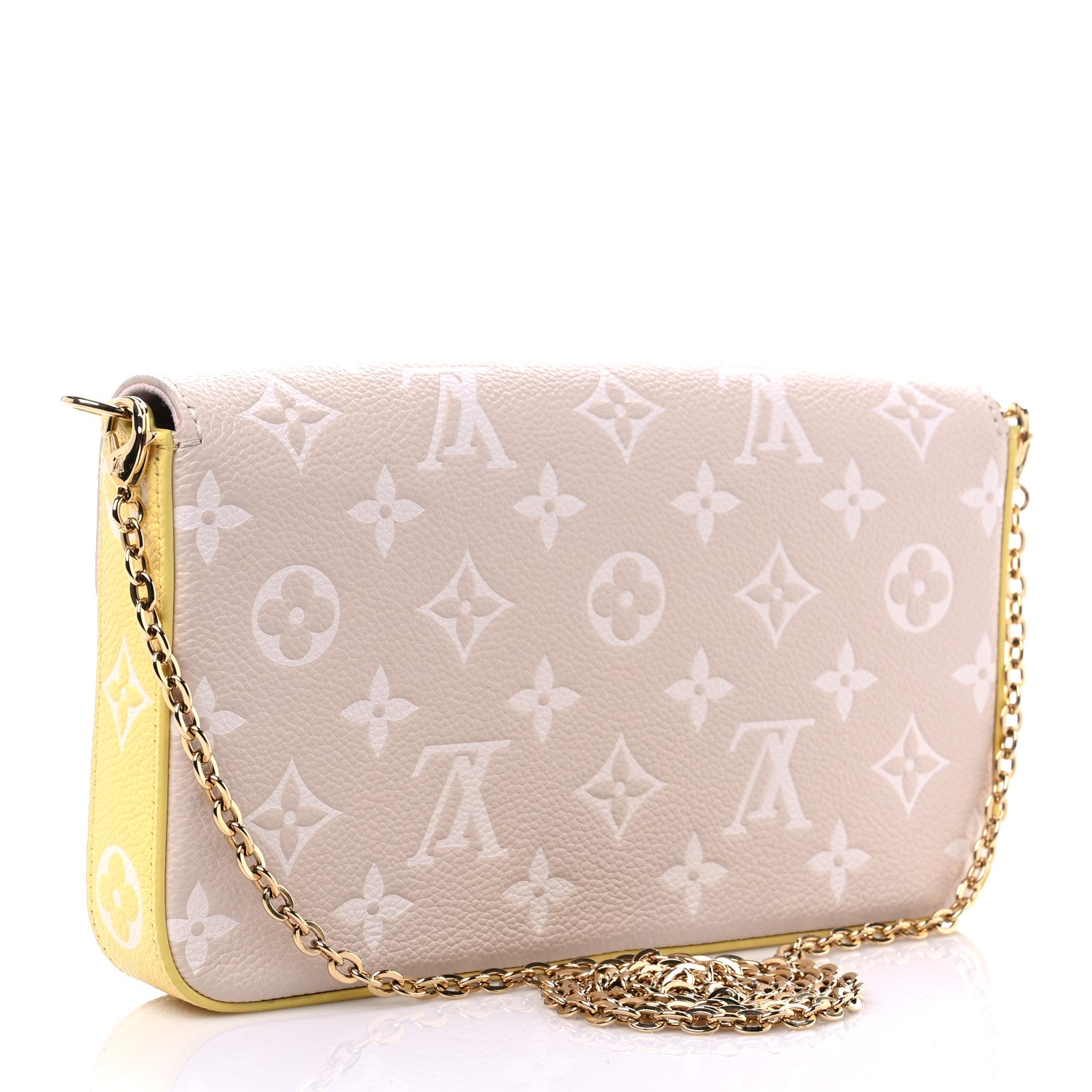 Louis Vuitton Empreinte Spring in the City Felicie Pochette Chain Wallet Pink Beige Yellow 4 of 7