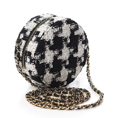 Chanel Tweed Round Clutch With Chain Black 2 of 10