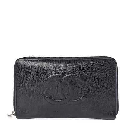 Chanel Caviar Large Timeless CC Zip Around Wallet Black 1 of 8