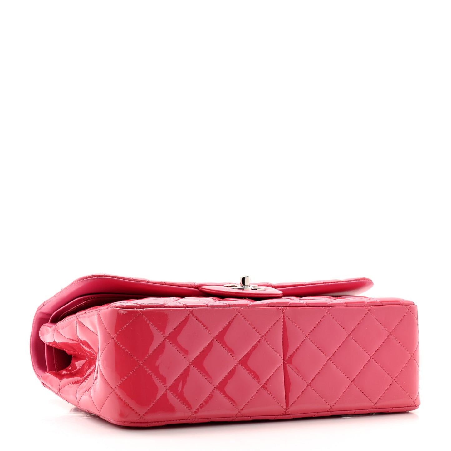 Patent Quilted Jumbo Double Flap Pink