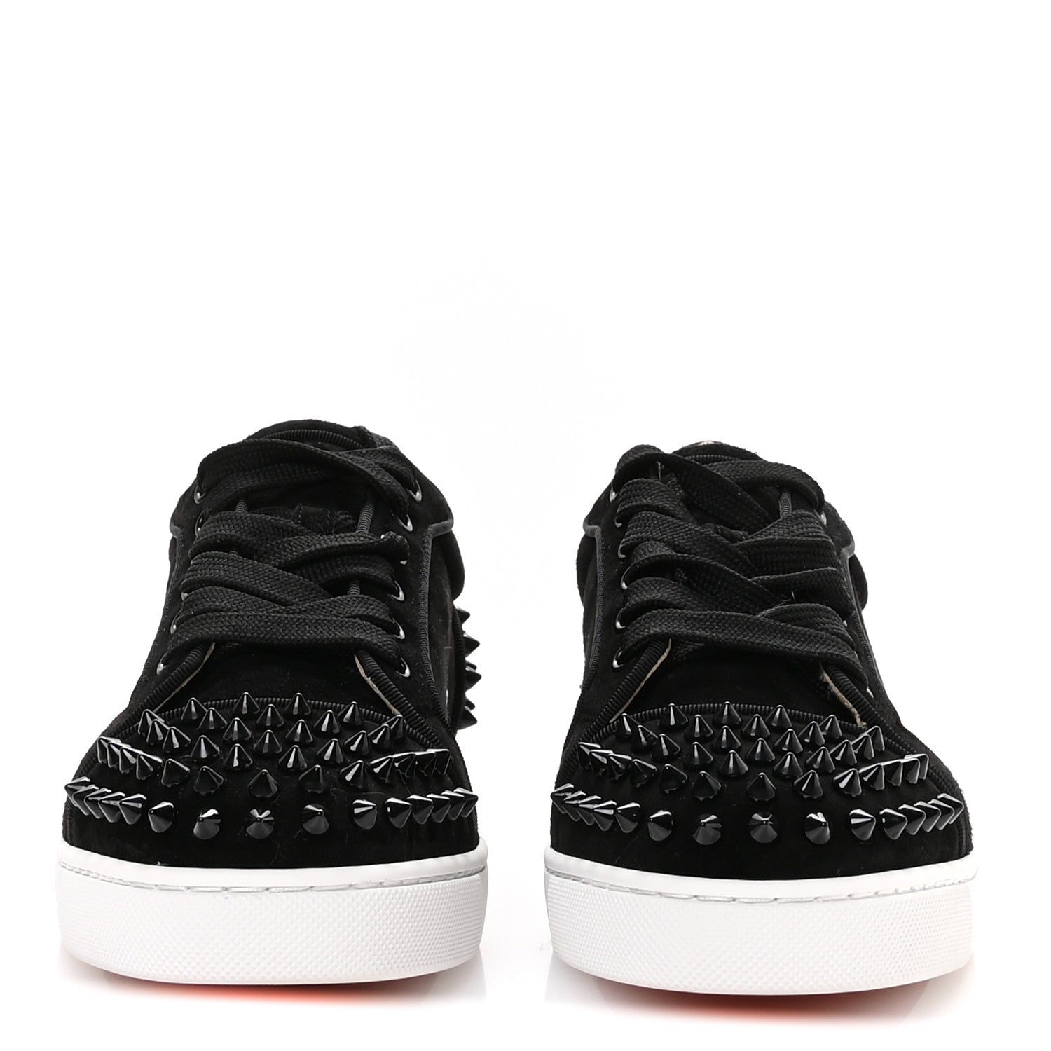 Christian Louboutin Veau Velours Spikes Womens Vieira Flat Sneakers 38 Black 3 of 9