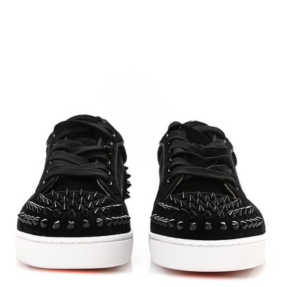 Christian Louboutin Veau Velours Spikes Womens Vieira Flat Sneakers 38 Black 3 of 9