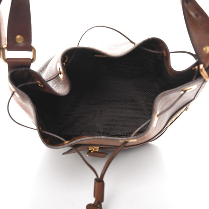Prada Vitello Daino Drawstring Bucket Brown 5 of 10