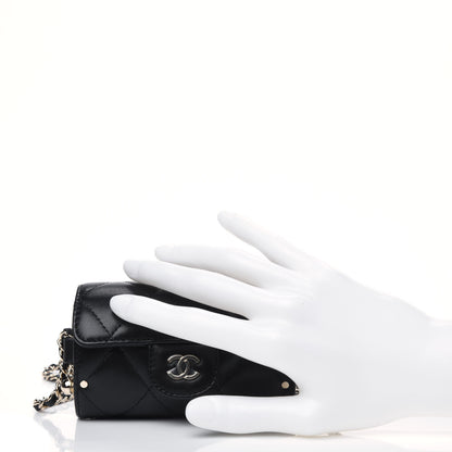 Chanel Lambskin Quilted Box Of Secrets Card Holder With Chain Black 2 of 4