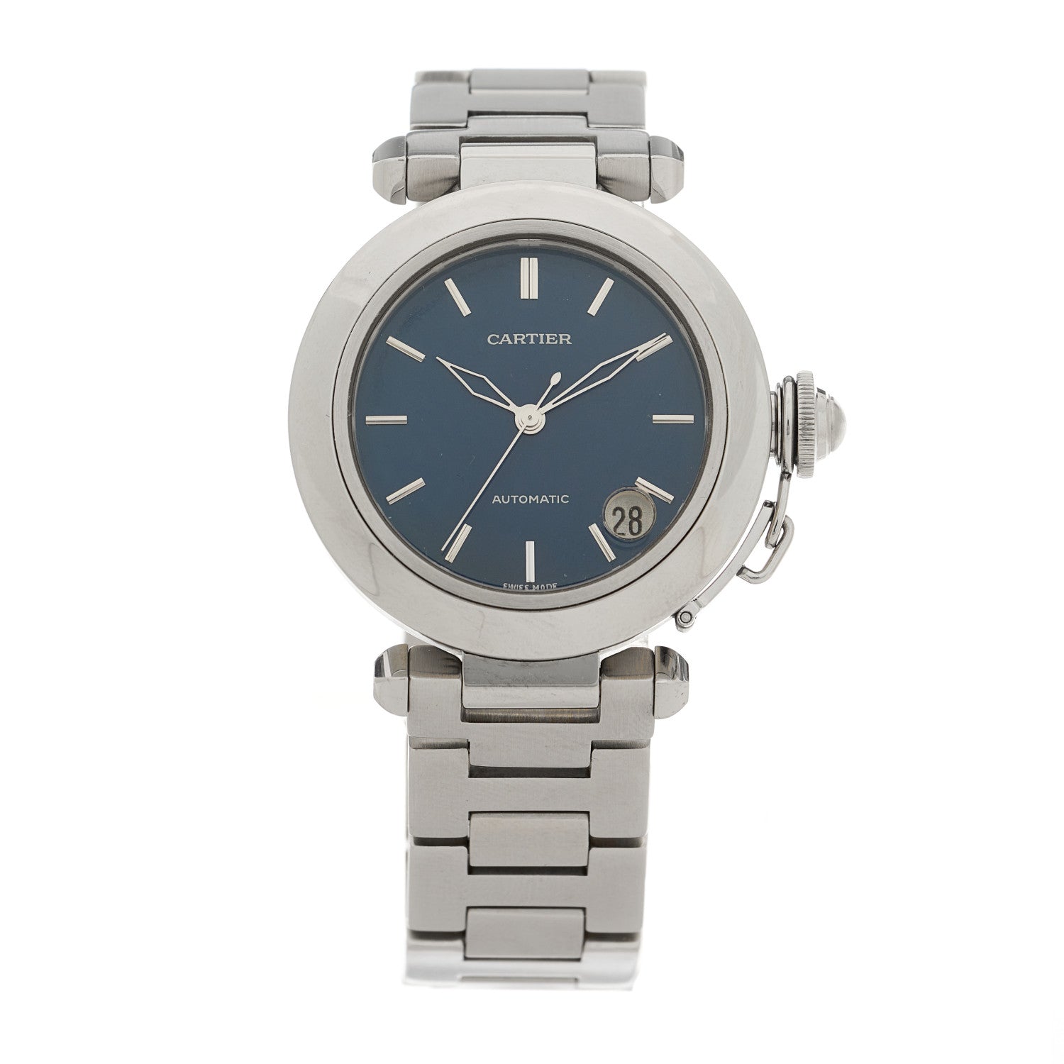 Cartier Stainless Steel 35mm Pasha C Automatic Watch Blue 1 of 4